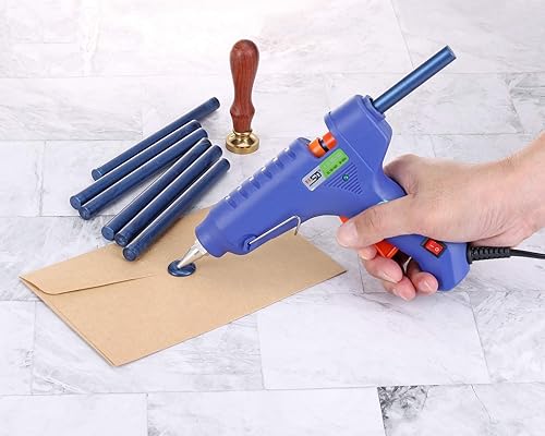 Miniatura 4 de Yoption 15 barras de cera para sellar pistola de pegamento para sello de cera, ideal para invitaciones de boda, tarjetas, sobres (azul)