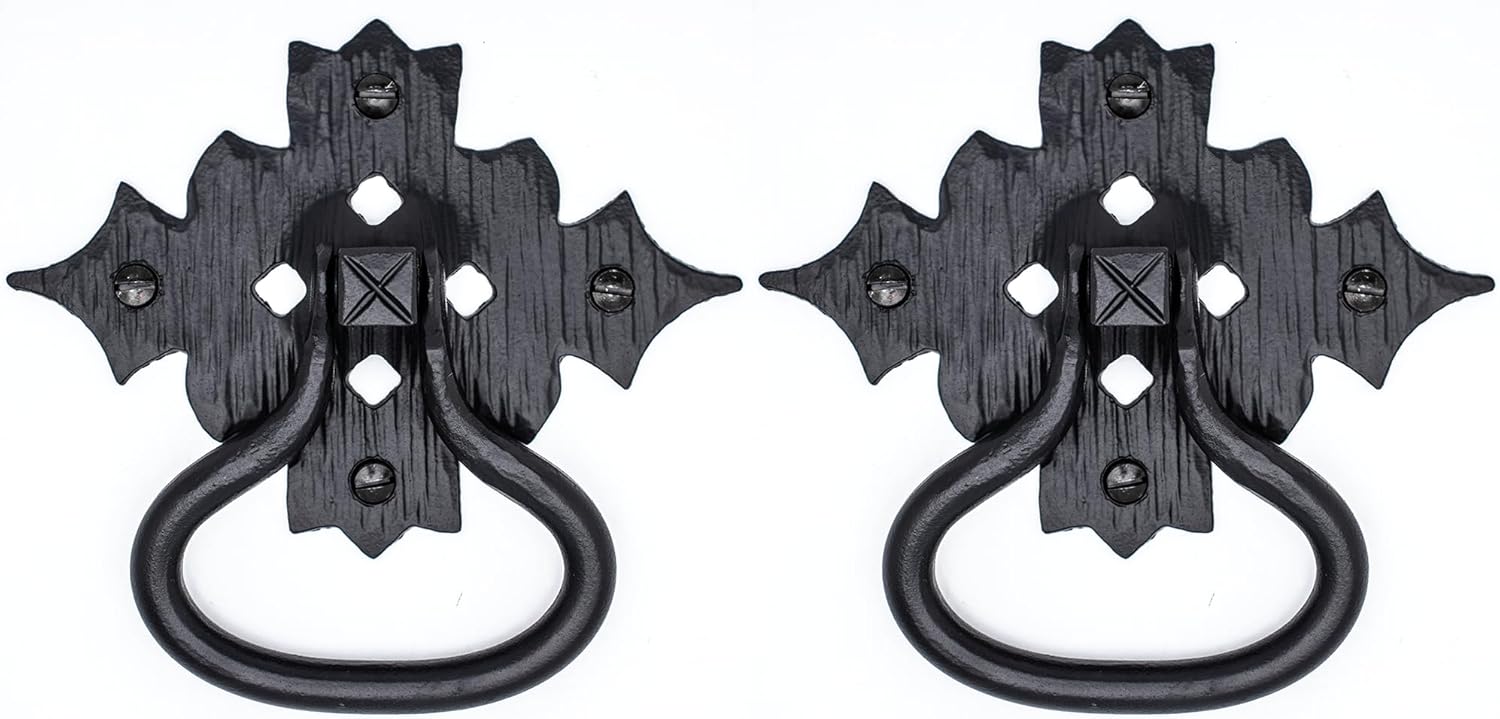 2 Pack Door Pull 5 inch Black Cast Iron Handle Gate Hardware The Sinaloa Series