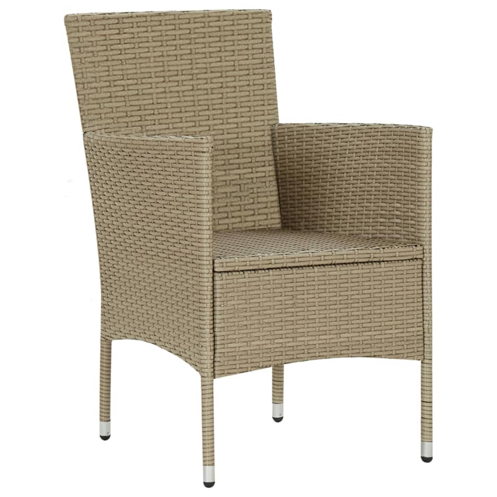 Juego de 4 sillas de jardín con cojín, sillas de jardín, sillas de ratán, sillas de jardín, muebles de balcón, resistentes a la intemperie, terraza, balcón, 4 unidades, polirratán, beige