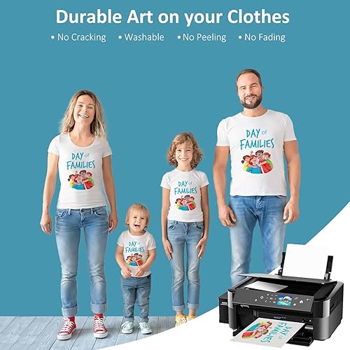 Miniatura 3 de Juego de película de transferencia DTF y polvo DTF, kit de inicio de película DTF para impresora DTF, película de PET A4 de 20 hojas, polvo