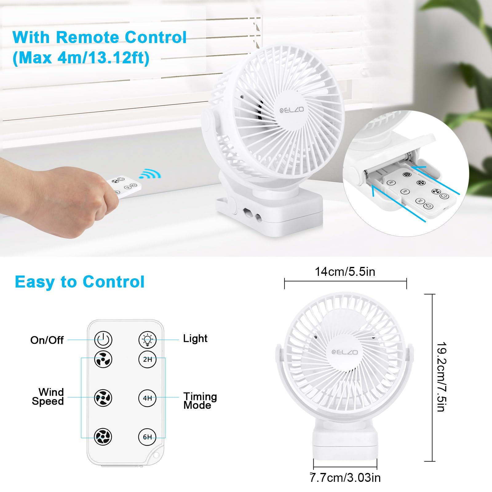 Phieshio Ventilador Portátil Recargable, Batería De 22000 MAh, Ventilador De Campamento Con Luz LED, Ventilador De Escritorio Oscilante De 360° Con Temporizador, Gancho Para Exteriores, Interiores