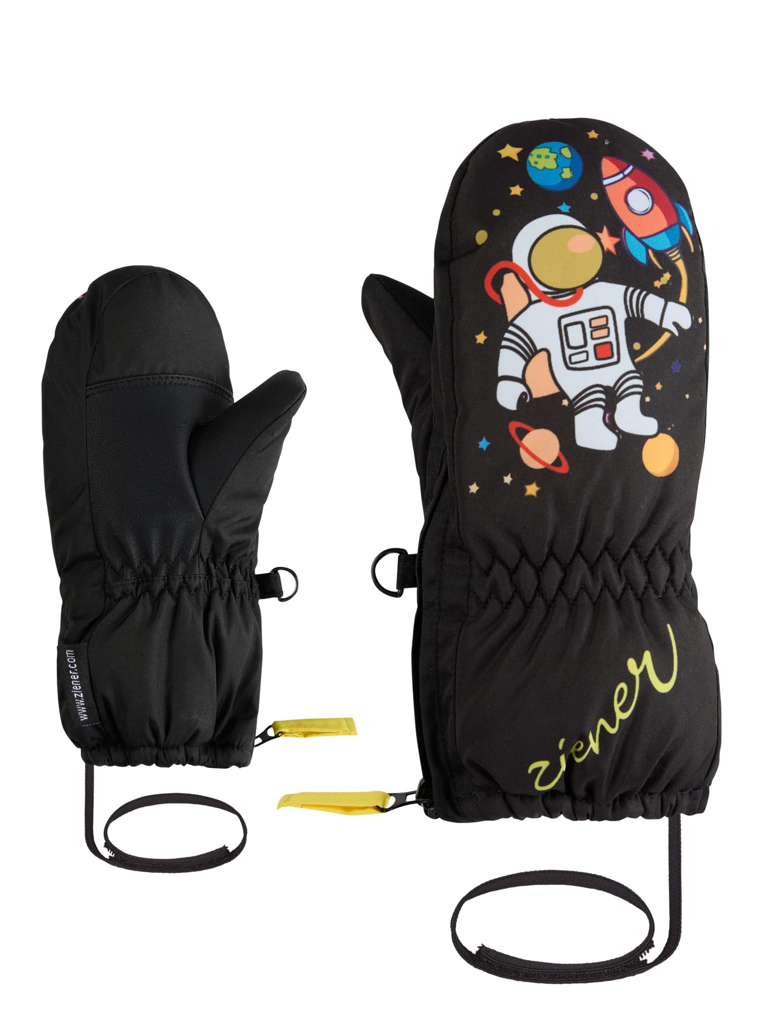 Ziener Kleinkind LEPRINT-Z Ski-Fäustling/Wintersport | wasserdicht, lustiges Motiv, Black, 4