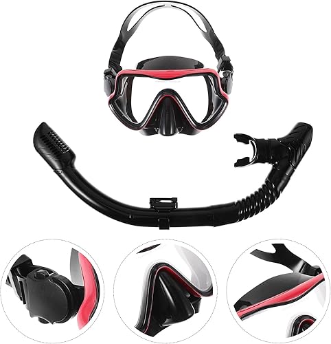 Miniatura 5 de Sosoport Adult Snorkeling Mask Set Large Frame Silicone Snorkel Gear Comfortable Watertight Seal Portable for Diving and Swimming