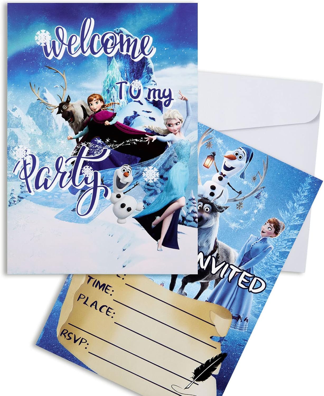 10PCS Carte Invitation, Invitation Anniversaire Fille avec Enveloppe