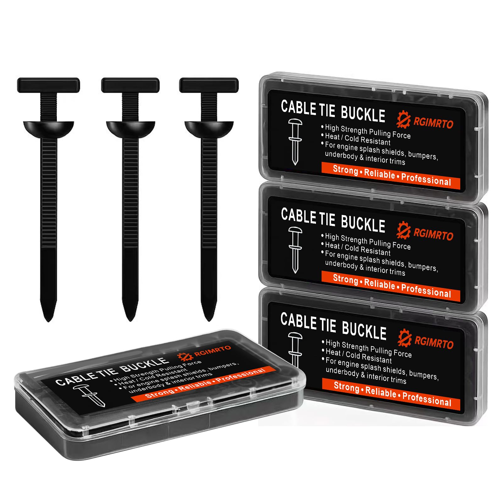 Nylon Universal Cable Tie Buckles Automotive Tools Clips Heavy-Duty Fasteners for Car Parts Bumpers Splash Shields Fender Liners