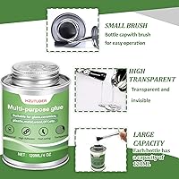 Vista 3 de Súper pegamento multiusos Adhesivo transparente de alta resistencia de 4 onzas con cepillo para madera, cerámica, cuero, plástico, manualidades