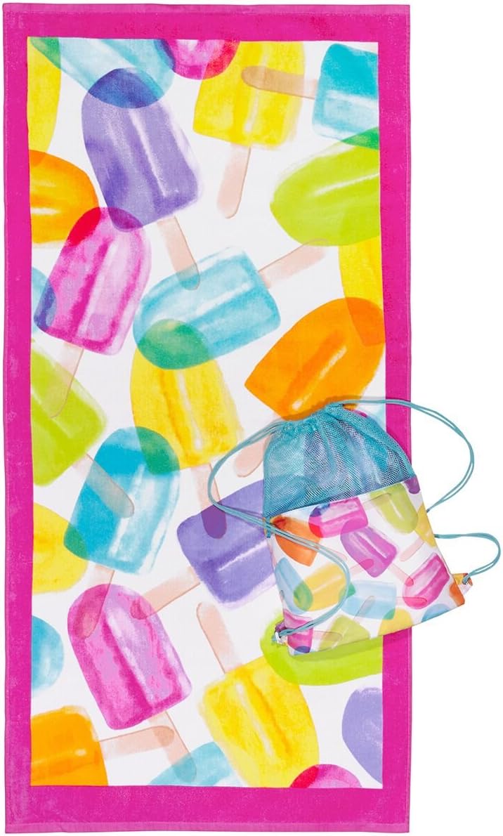 3C4G Popsicle Towel & Sling Bag 2 Piece Set, Rainbow