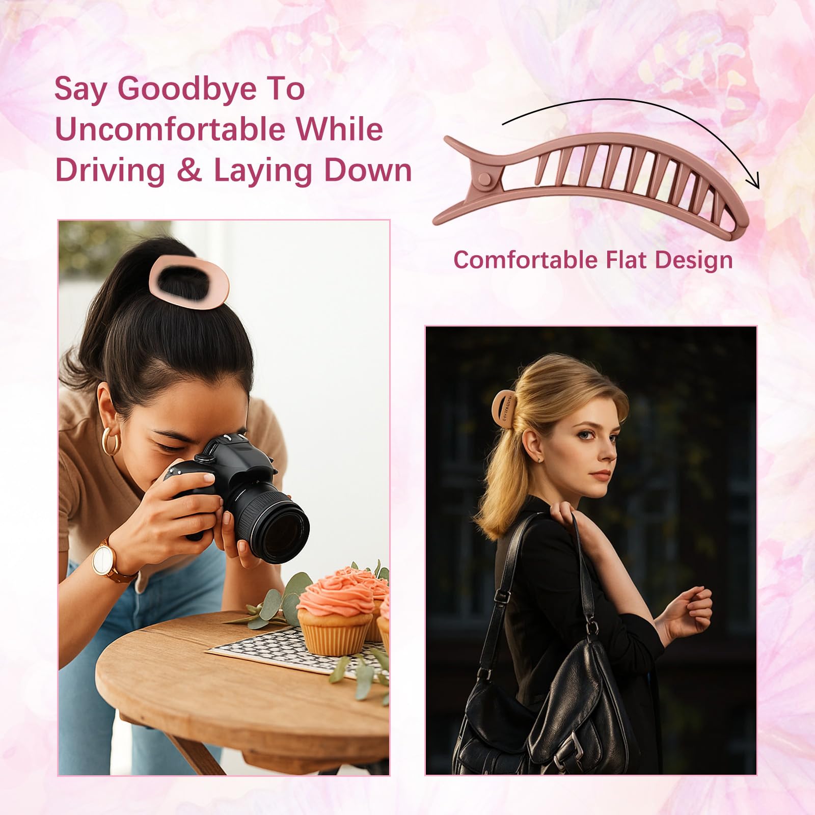 6PCS Flat Hair Claw Clips - Image 4