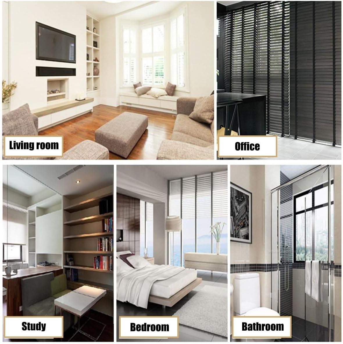 Faux Wood Blinds for Indoor Windows 2" Cordless Home Wood Window Blinds Office Window Shades Blackout Waterproof Horizontal Blinds 18"x36" 25"x48" 36"x60" 48"x72" 50"x89"(Burgundy)