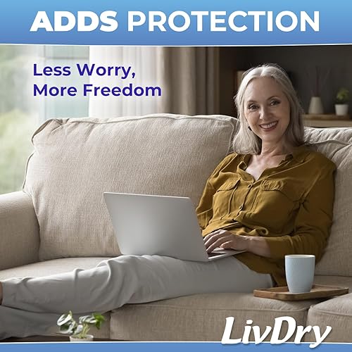 Miniatura 3 de LivDry Almohadillas de refuerzo de incontinencia, uso con pañales para adultos para mujeres y hombres, suavidad extra cómoda, almohadilla desechable