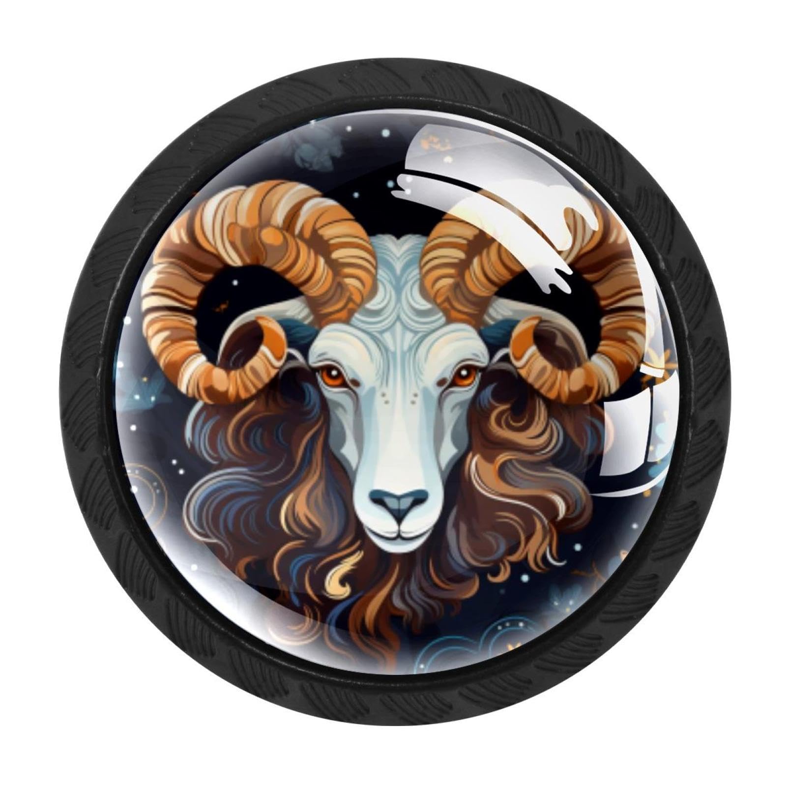 Chenzzzz Multicolored 07 4 Pack Black Aries Kitchen Handles, Cabinet Pulls Hardware For Cupboard Drawer Knobs Dresser Pulls