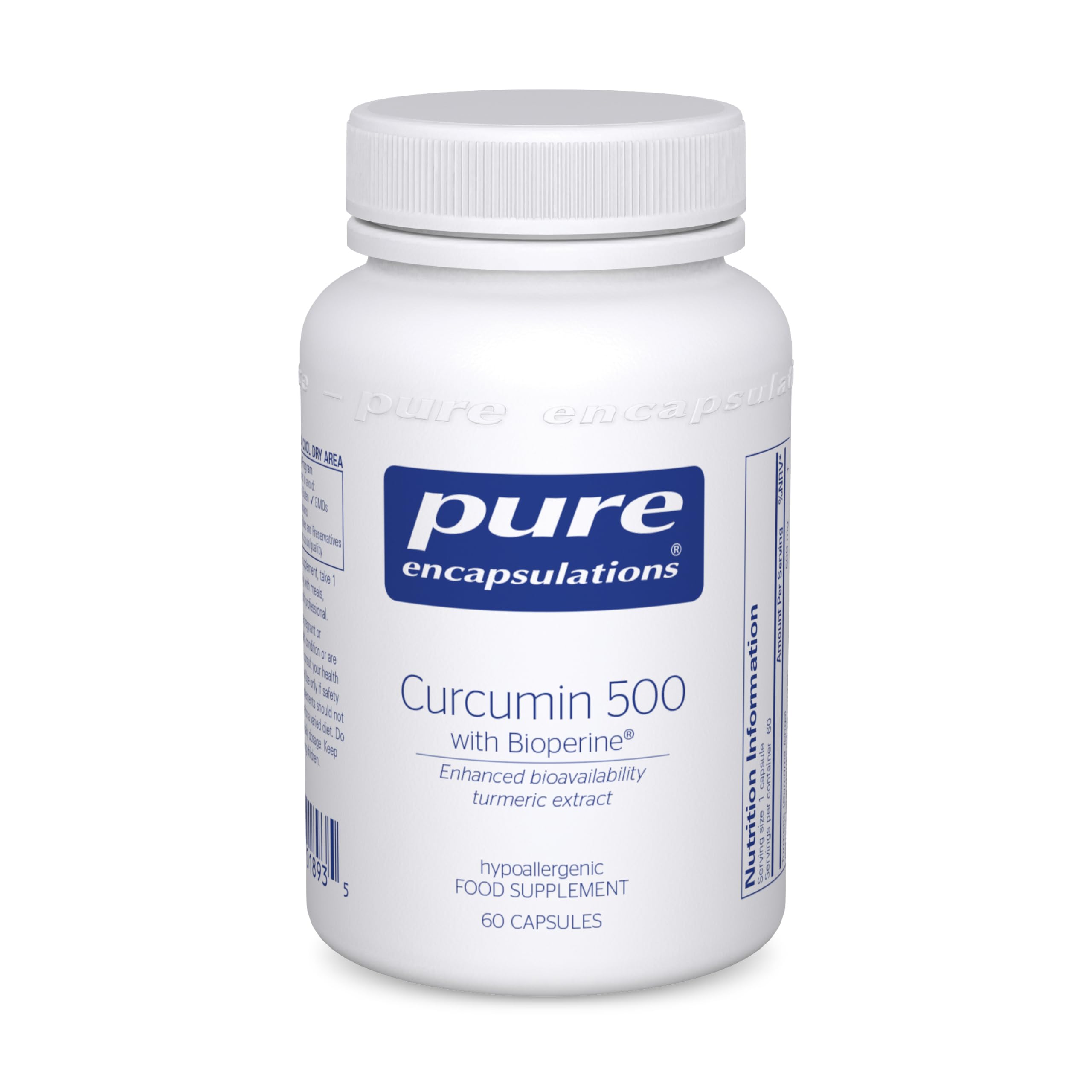 Pure EncapsulationsCurcumin 500 with Bioperine - Enhanced Bioavailability - Turmeric Extract - 60 Capsules