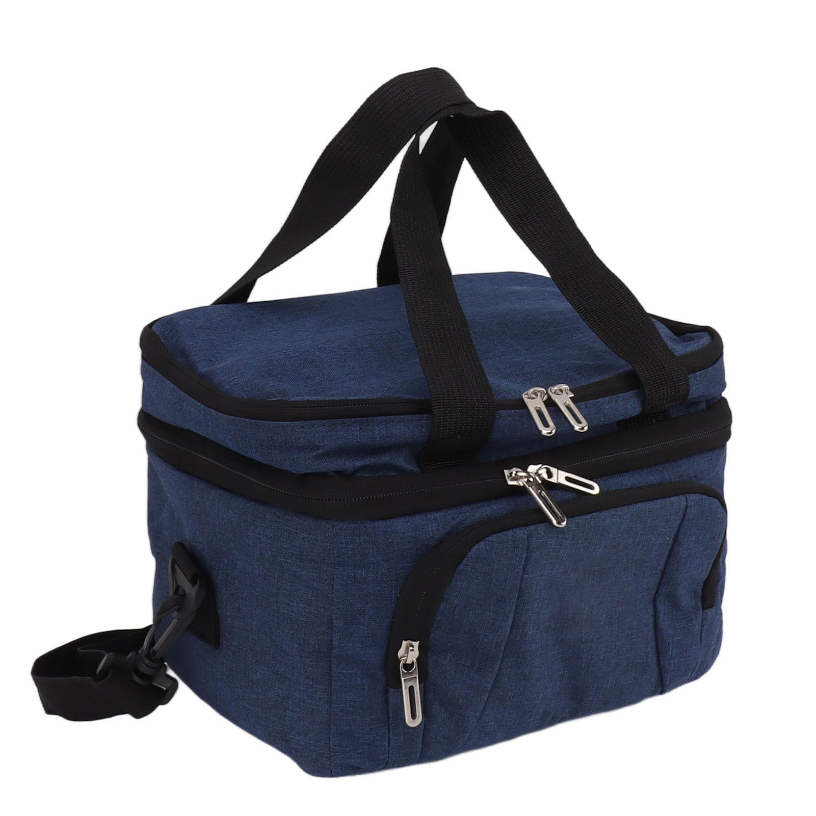 Naroote Isolierte Lunchtasche, Heißpresstechnologie, Stabiler Oxford-Stoffgriff und PEVA-Kühltasche mit Verstellbarem Schultergurt für Camping (25L)