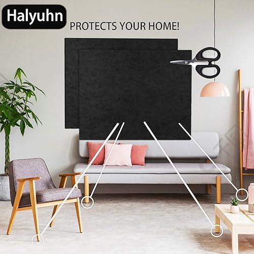 Miniatura 3 de Halyuhn Paquete de 6 almohadillas de fieltro negro para muebles, almohadillas de fieltro negras de 15 x 12 pulgadas para muebles, hojas de fieltro