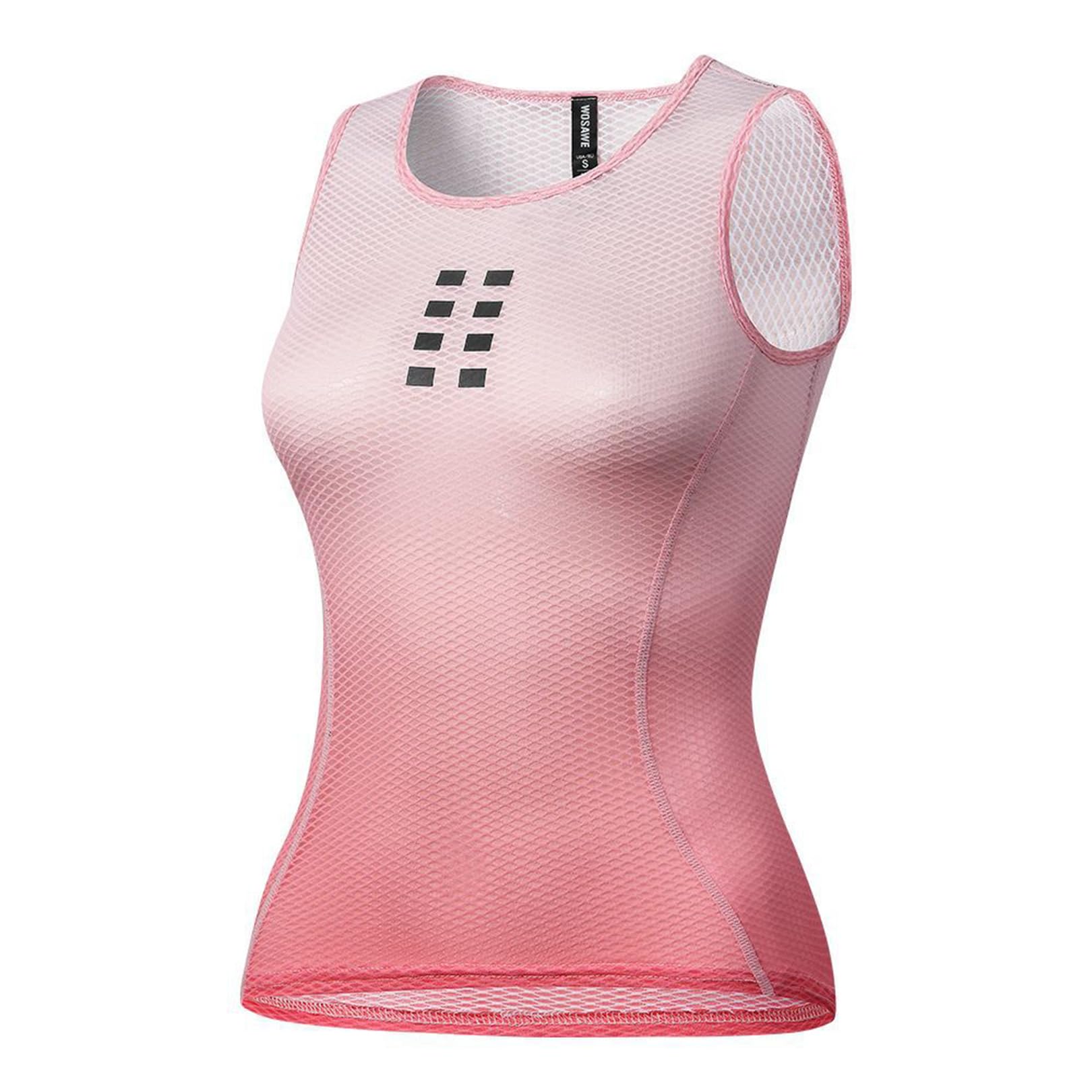 MYYLY Neue Fahrradweste für Damen, MTB, Rennrad, Jersey, Slim Fit, Training im Freien, atmungsaktive Fahrradbekleidung, Sicherheitsweste mit schnellem Trocknen zum Laufen, Surfen,Pink- L Fashion