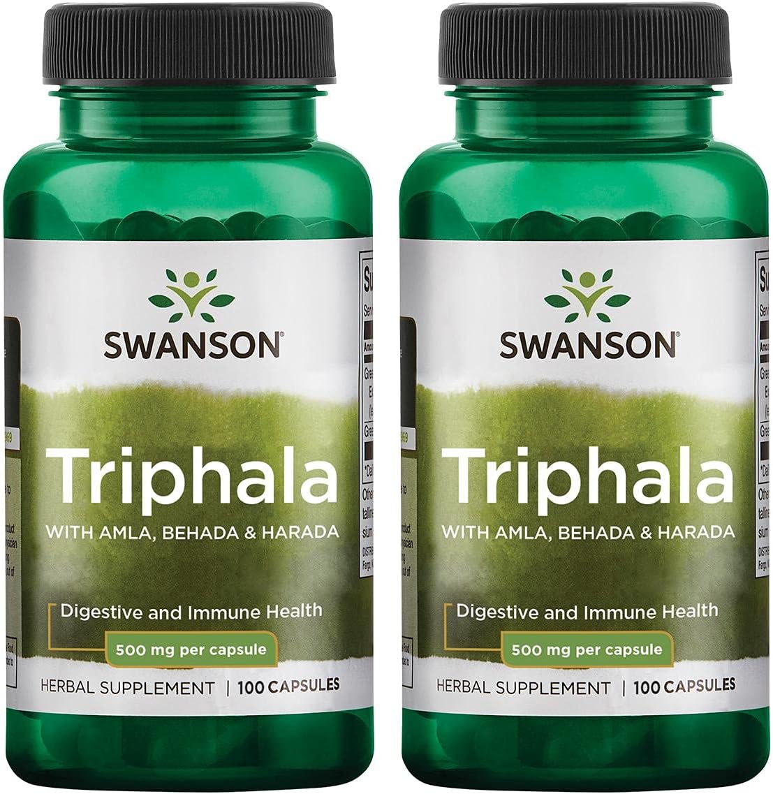Swanson Triphala Cleanse Detox GI Tract 500 mg 100 Capsules (2 Pack) Health