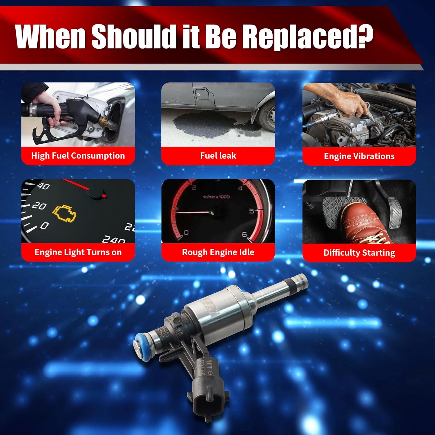 Set of 6 Fuel Injectors 12663380 FJ1152 Replacement Compatible with Buick Enclave Chevrolet Traverse 2012-2017 GMC Acadia 2012-2016 Acadia Limited 2017 3.6L V6 - Replaces 12634491 835-11111