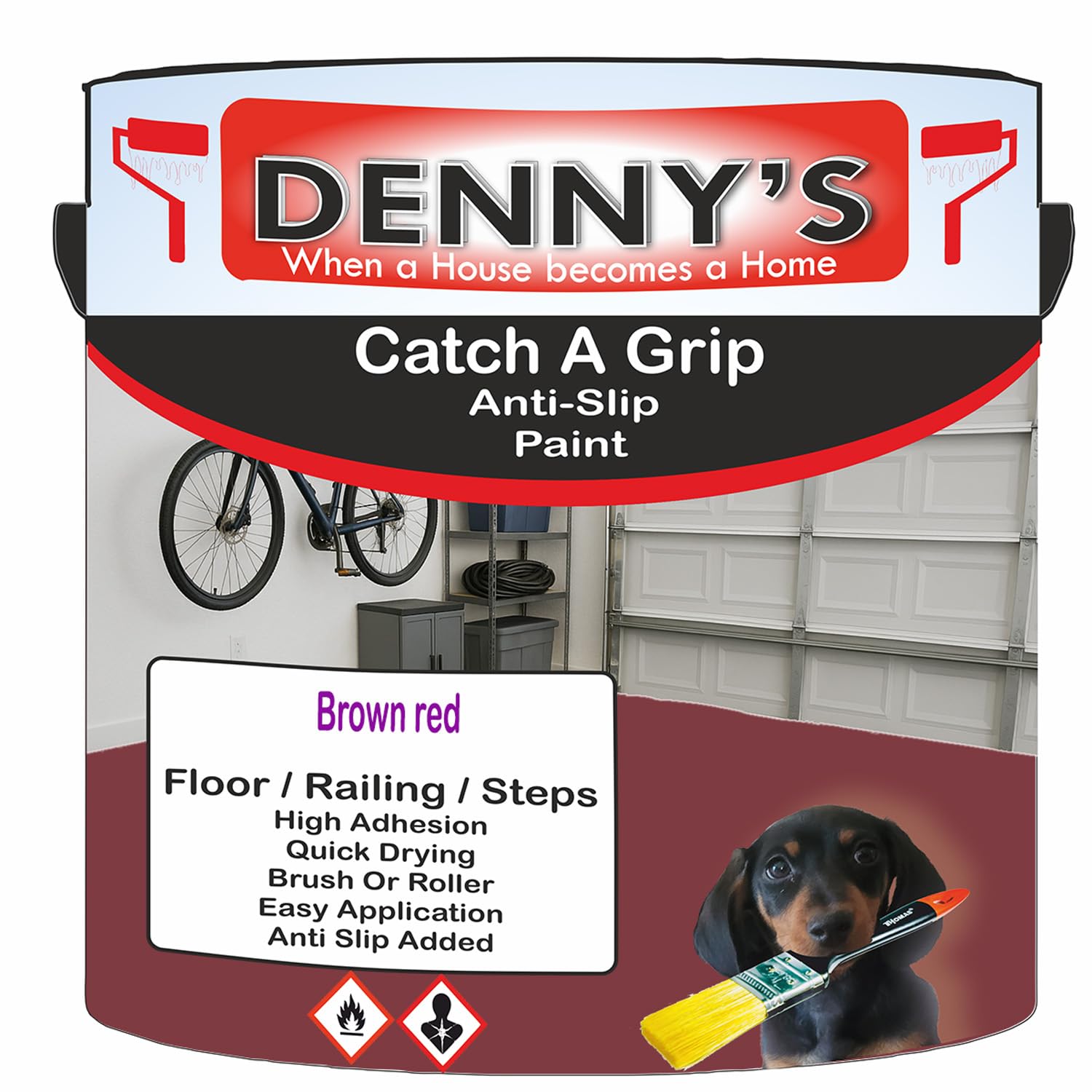 SCOOBYS PAINTS BACK IN THE MIX Catch A Grip Anti Slip Floor Paint – Non Slip Coating for Steps, Railings & Garages – 170 Colours, High Adhesion, Quick Dry, Multiple Sizes (Brown red, 250ml Tin)