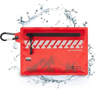 Rhino Rescue Petite trousse de premiers secours, kit médical étanche ultra léger pour la randonnée, le tourisme sac à dos, le cyclisme, la voiture, les voyages (rouge)