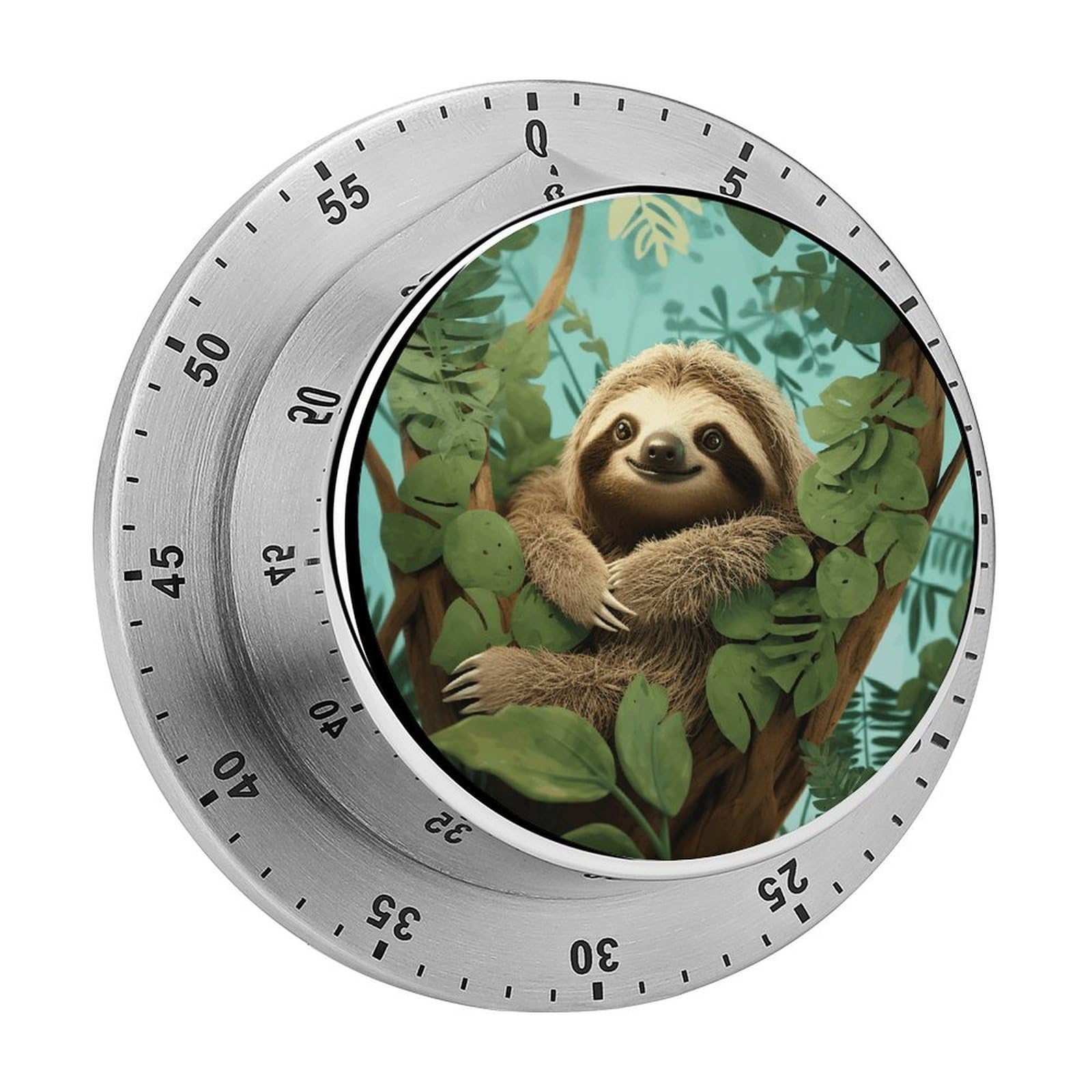 Hug Tree Sloth Kitchen Timer Chef Cooking Timers Clock with Loud Alarm Exquisite Stainless Steel Mechanical