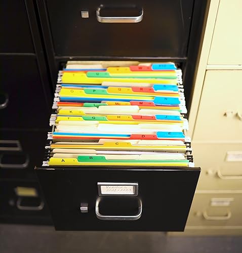 Miniatura 7 de Iconikal Juego de guía de archivos alfabéticos 5 pestañas a través Manila tamaño carta