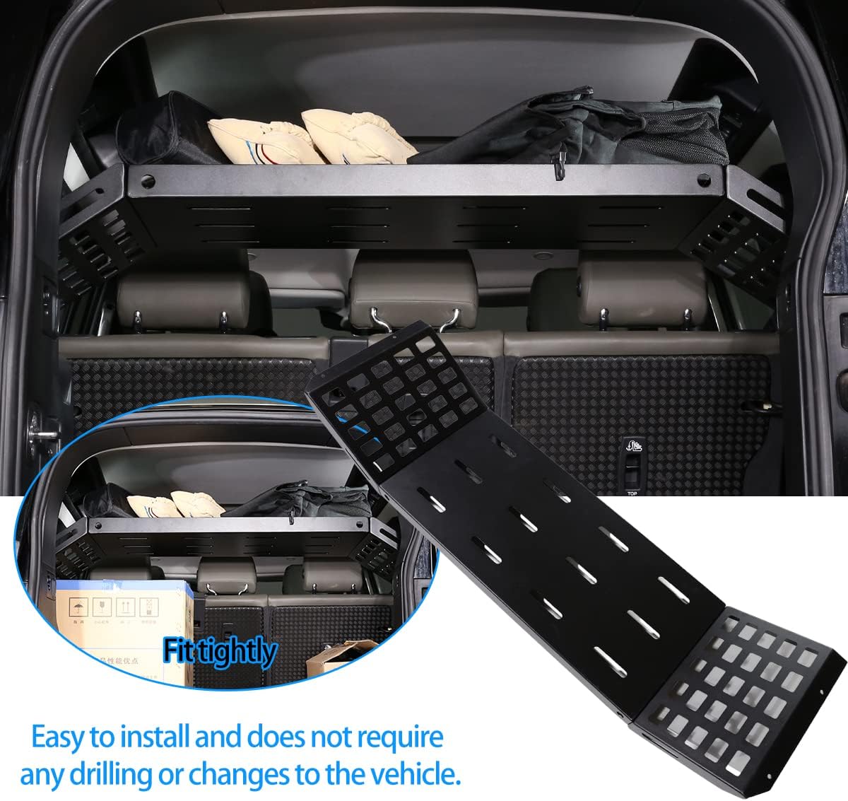 Car Trunk Shelf Cargo Storage Organizer Compatible with Defender 110 2020-2026，Aluminum Alloy Trunk Cargo Rack Luggage Storage Carrier Basket Expansion Accessories
