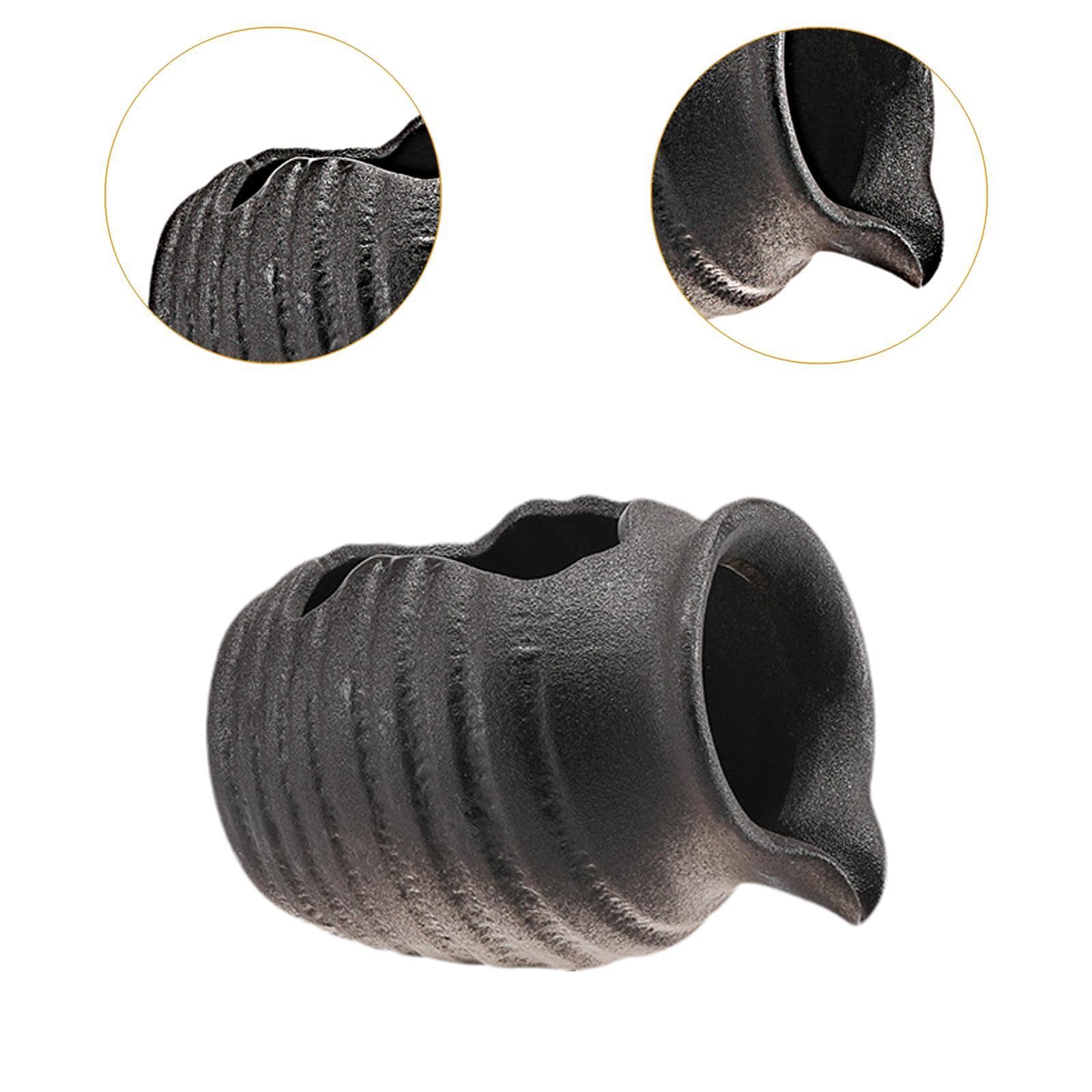KESOTO Zirkulierendes Wasser Tontopf Hydrokulturvase Wasserfall Dekor Wasserbrunnenglas für Den Desktop Im Freien Wasserbrunnenglas, Schwarz