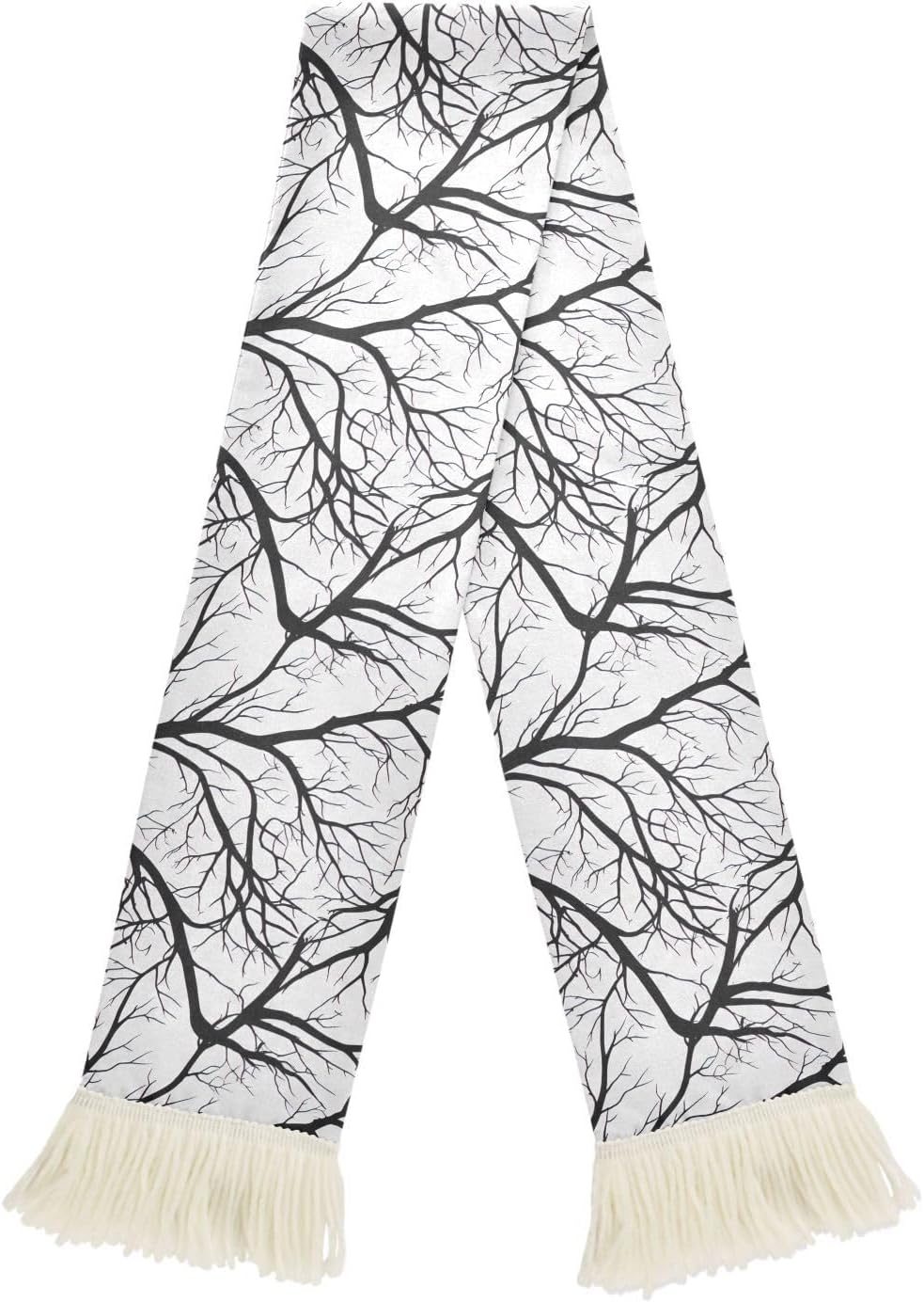 CHIFIGNO Black Tree Gray Soft Absorbent Scarf for Sports Fans, for Wiping Sweat at Games and Showing Support