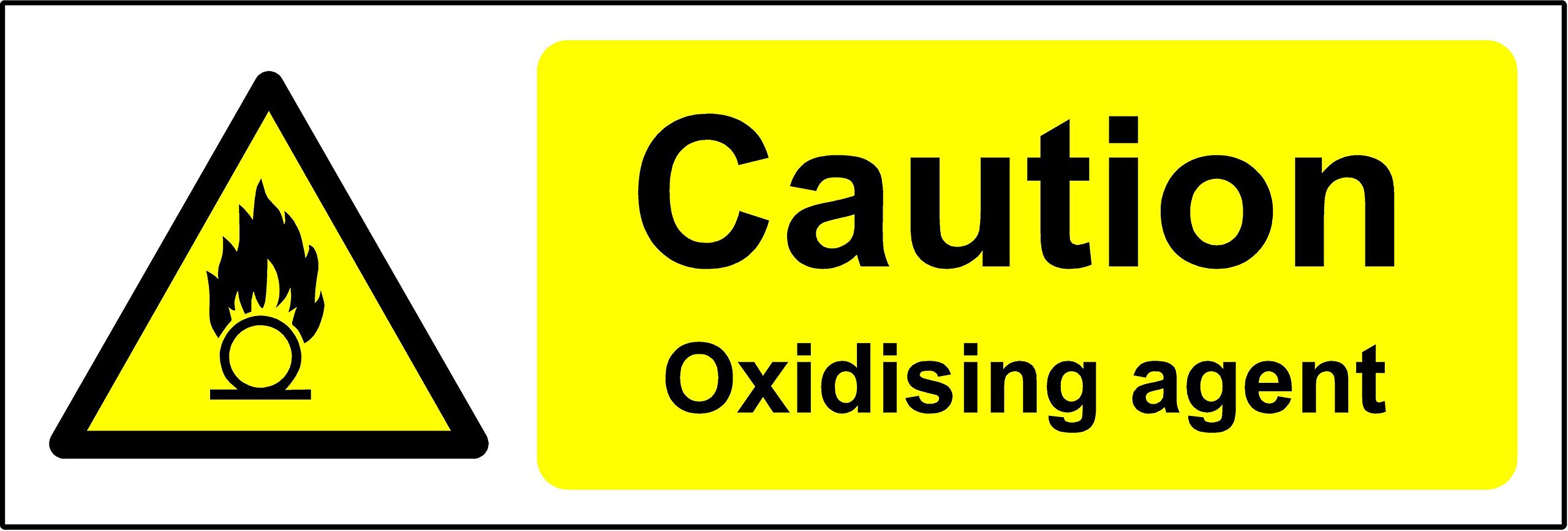 Oxidising agent Safety sign - 1.2mm Rigid plastic 300mm x 100mm