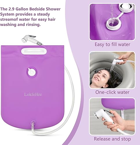Vista 16 de Bañera inflable médica, kit de lavabo de ducha, bañera portátil de PVC con bomba de aire eléctrica, lavado de bañera portátil de cuerpo completo