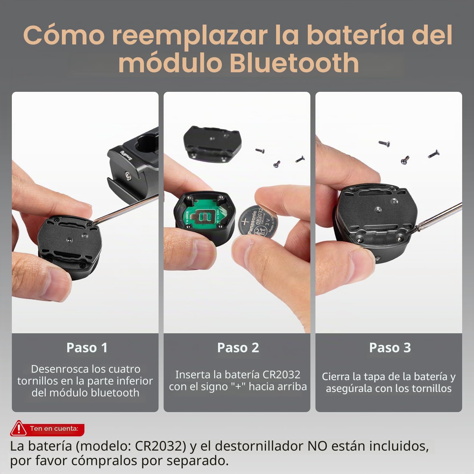 SMALLRIG Mango Lateral de Control Inalámbrico, Empuñadura de Aluminio con Rotación Infinita, Adaptador de Liberación Rápida, Módulo de Control Remoto y Zapata Fría Incorporada - 4402B