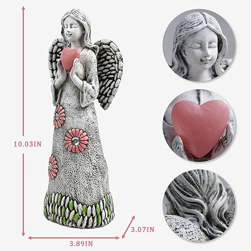 Miniatura 8 de Estatua de ángel de jardín, figuras de ángel para decoración al aire libre, decoración de ángel solar para patio, césped, porche, regalo de