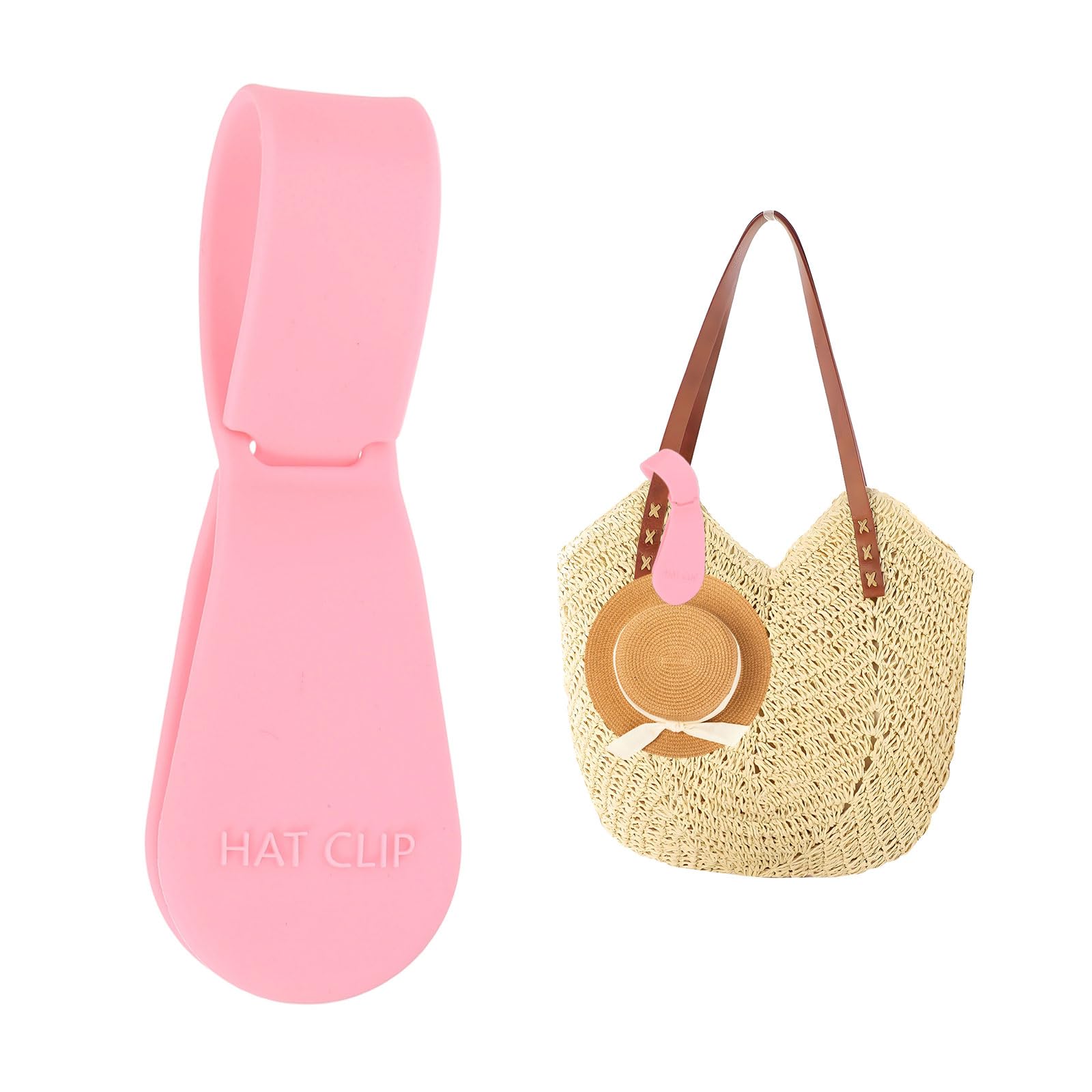 sourcing map Hat Clip for Travel on Bags, Magnetic Hat Holder Hands, Free Bag Backpack Fashionable Clip - Protect Hat from Falling for Hanging on Handbags Totes Luggage Purse, Pink