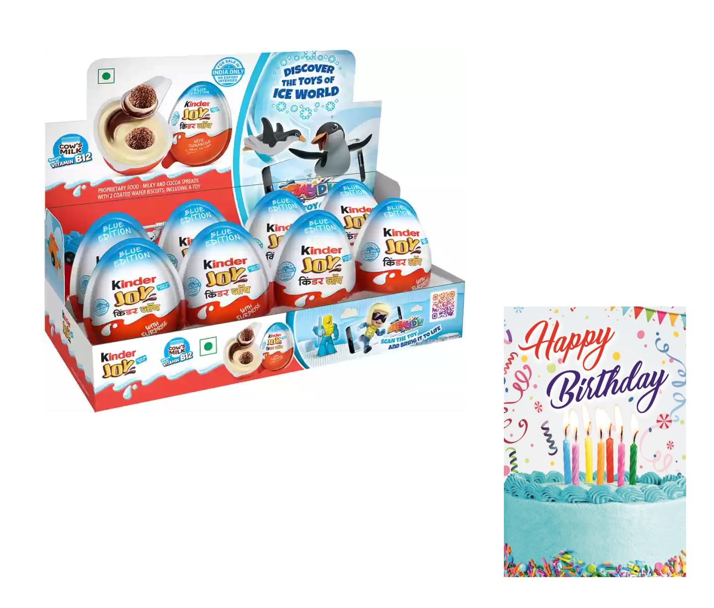 SFU E Com 8 Pieces Kinder Joy With Birthday Card | Gift For Kids | Kids Chocolate Gift Hamper | Birthday Combo | 001 (B0CY2FFHFY) Amazon Price History, Amazon Price Tracker
