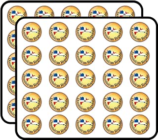 Dominican Republic Glossy Map Flag Art Decor Sticker for Scrapbooking, Calendars, Arts, Kids DIY Crafts, Album, Bullet Journals 50 Pack