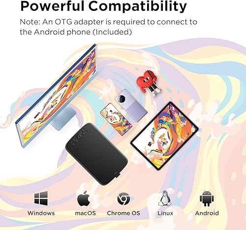 Miniatura 6 de UGEE Upgrade M908 10x6.25Drawing Tablet,Graphics Tablet with 8 Hot Keys & Scroll Wheel,Battery Free Stylus of 16K Levels Pressure Sensitivity