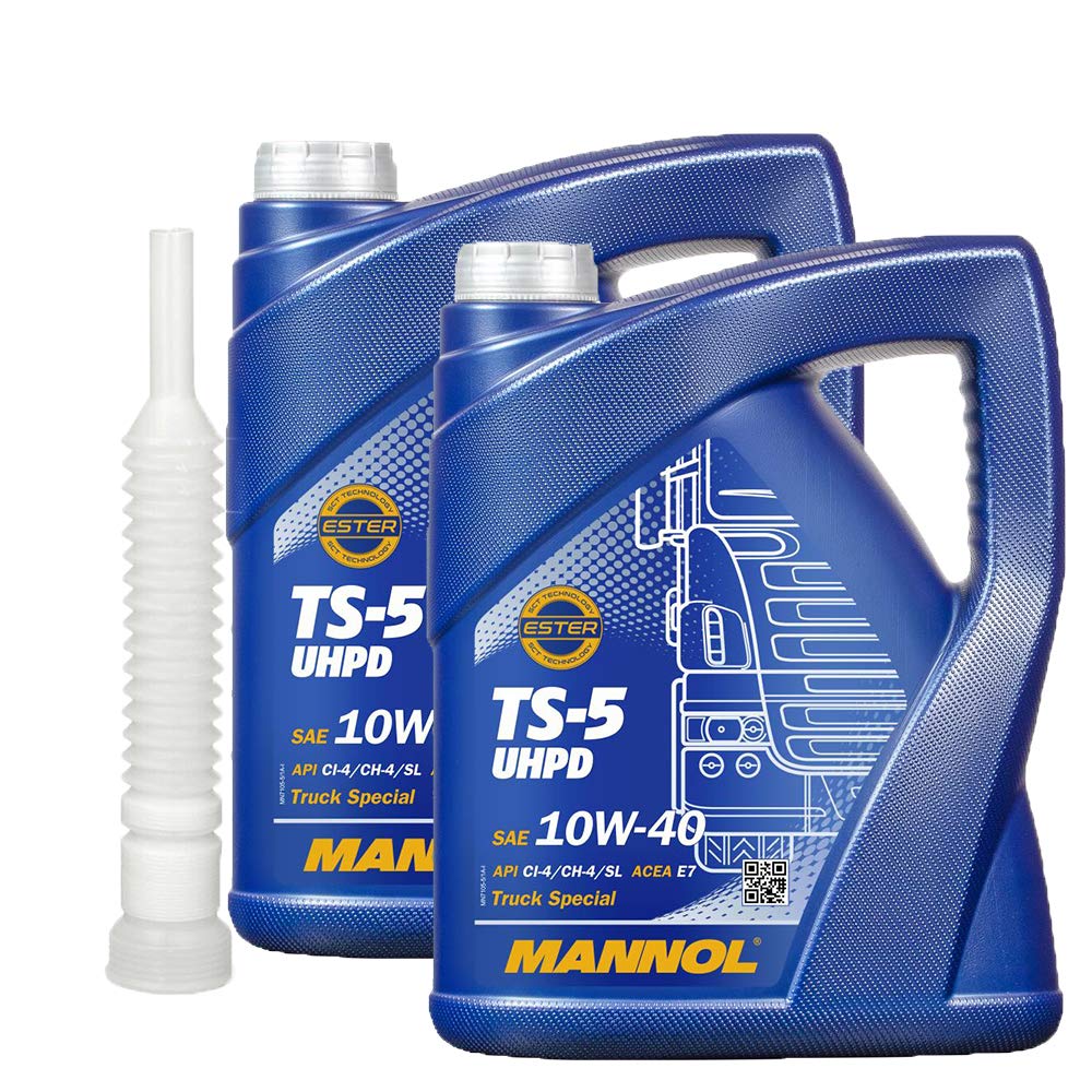 MANNOL 2 x5l, TS-5 10W-40 Schlepper LKW Boot VDs Öl + Ausgießer