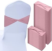 Vista 10 de CHENGU 100 piezas Cintas elásticas de elastano para sillas, lazos simples, bandas para sillas de boda real sin hebilla, decoraciones de cumpleaños