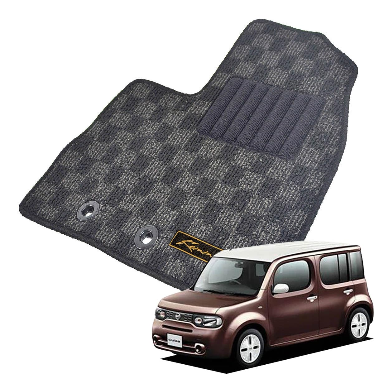 Amazon | Kemmel 日産 キューブ Z12系 用 （全席セット/刺繍ロゴ付き 