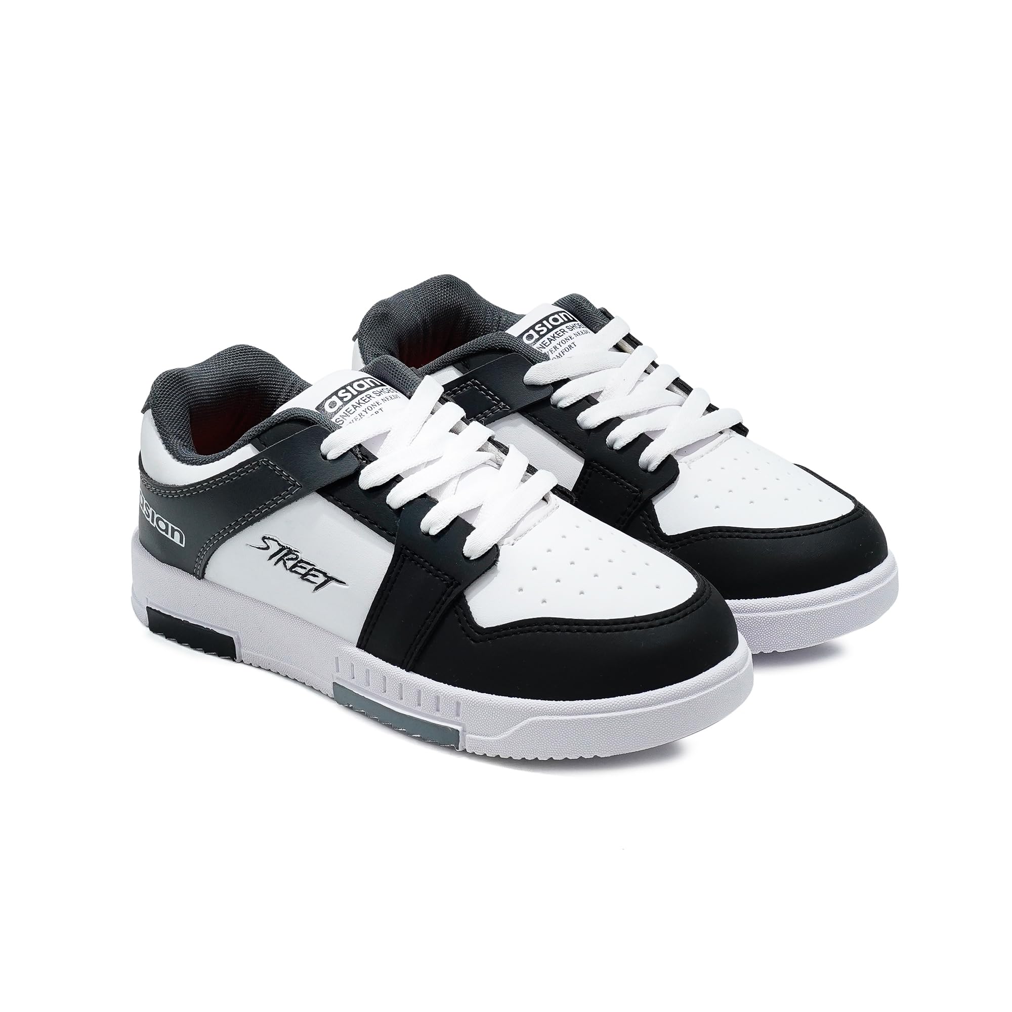 Boy's Tarzan-04 Kids Casual White Sneaker with Lightweight Synthetic Upper Lace-Up Shoes for Kid's & Boy's