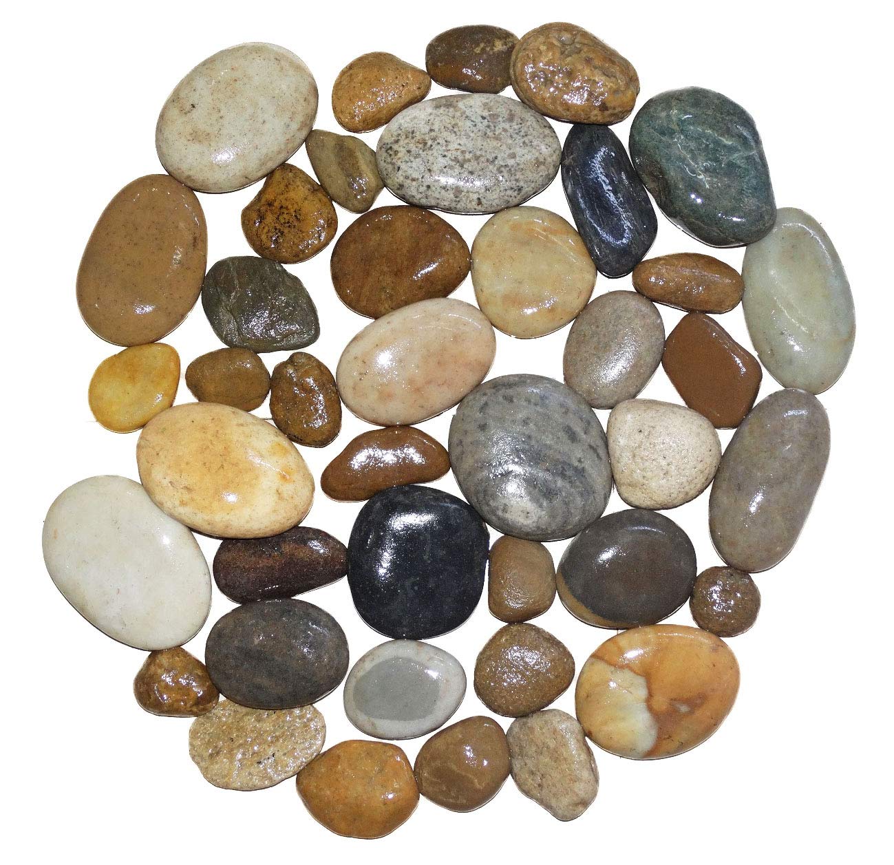 Maalavya Multi Color Flat unpolished River Stones for Home and Garden, Painting, Table Decor, Aquarium Substrate (2Kg) (B082D9179G) Amazon Price History, Amazon Price Tracker
