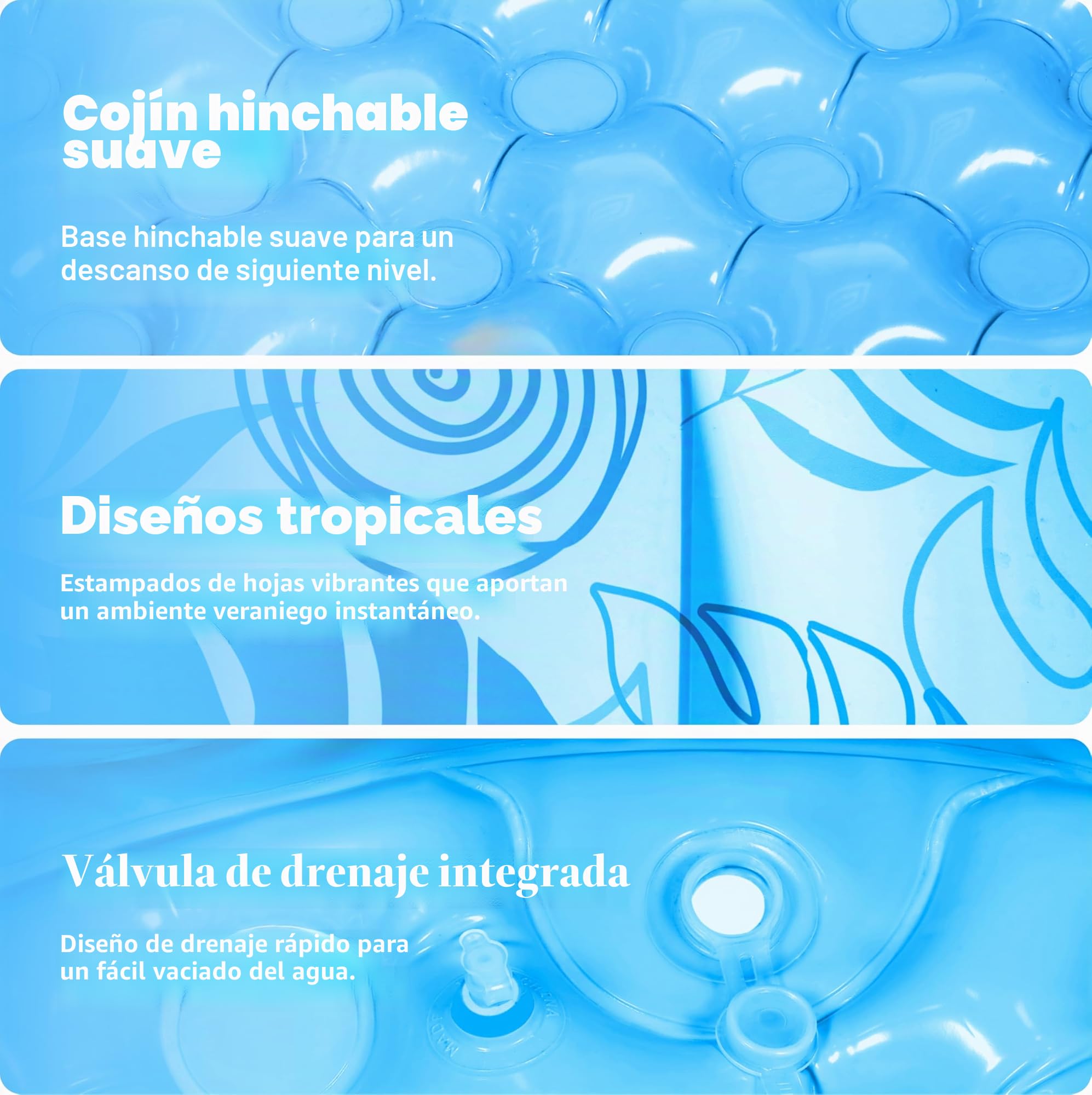 SLOOSH Piscina hinchable de 5,5 x 20 pulgadas (167,6 x 50,8 cm), piscina familiar inflable con respaldo cómodo, ideal para fiestas acuáticas de verano en el jardín, en el césped, color azul