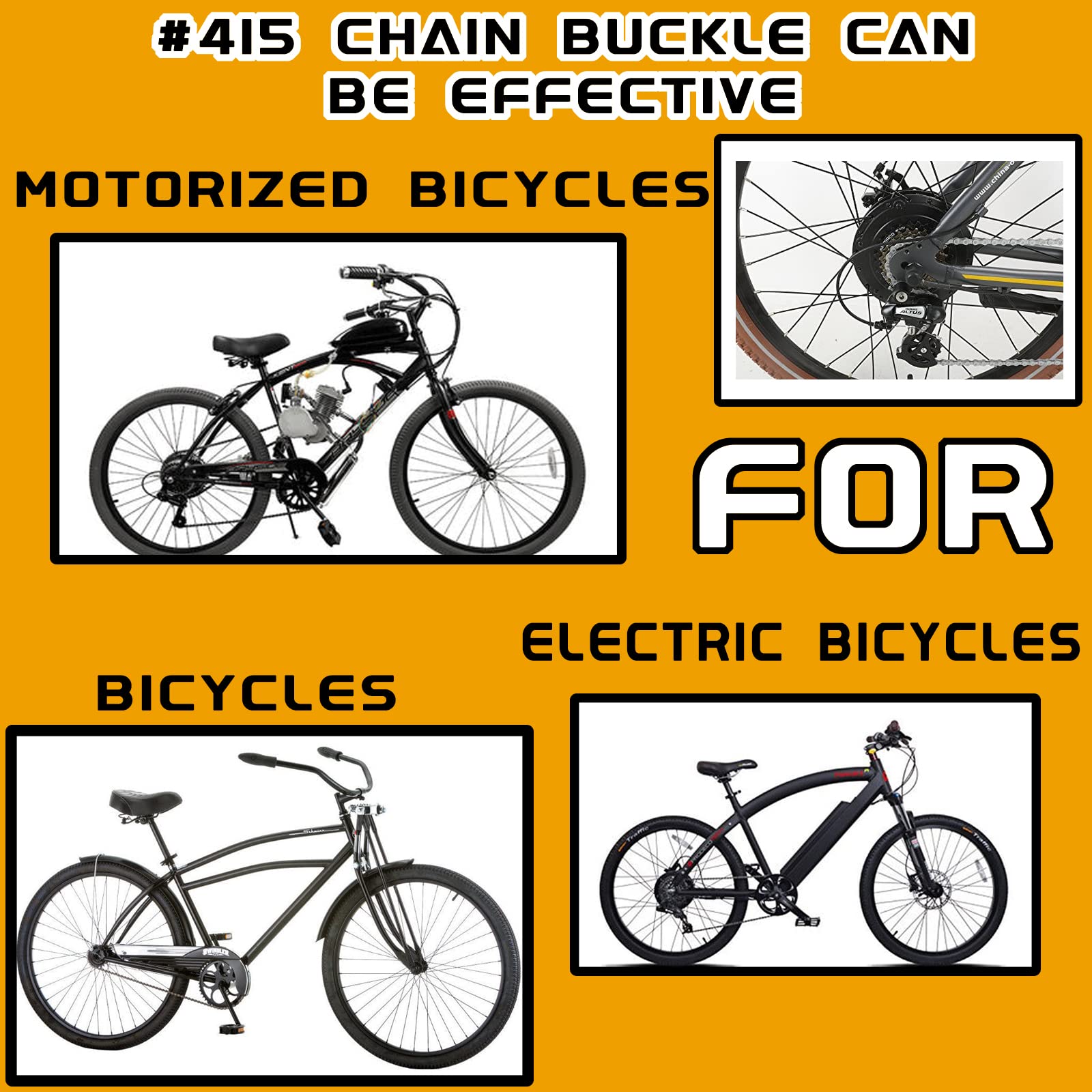 #415H Kettenglieder, Karbonstahl, robuste Rollenkettenverbinder, für Fahrrad, motorisiertes Fahrrad, Mini-Fahrrad, Karting, Pit, ATV, Roller, 8 Stück CQSPMOTO