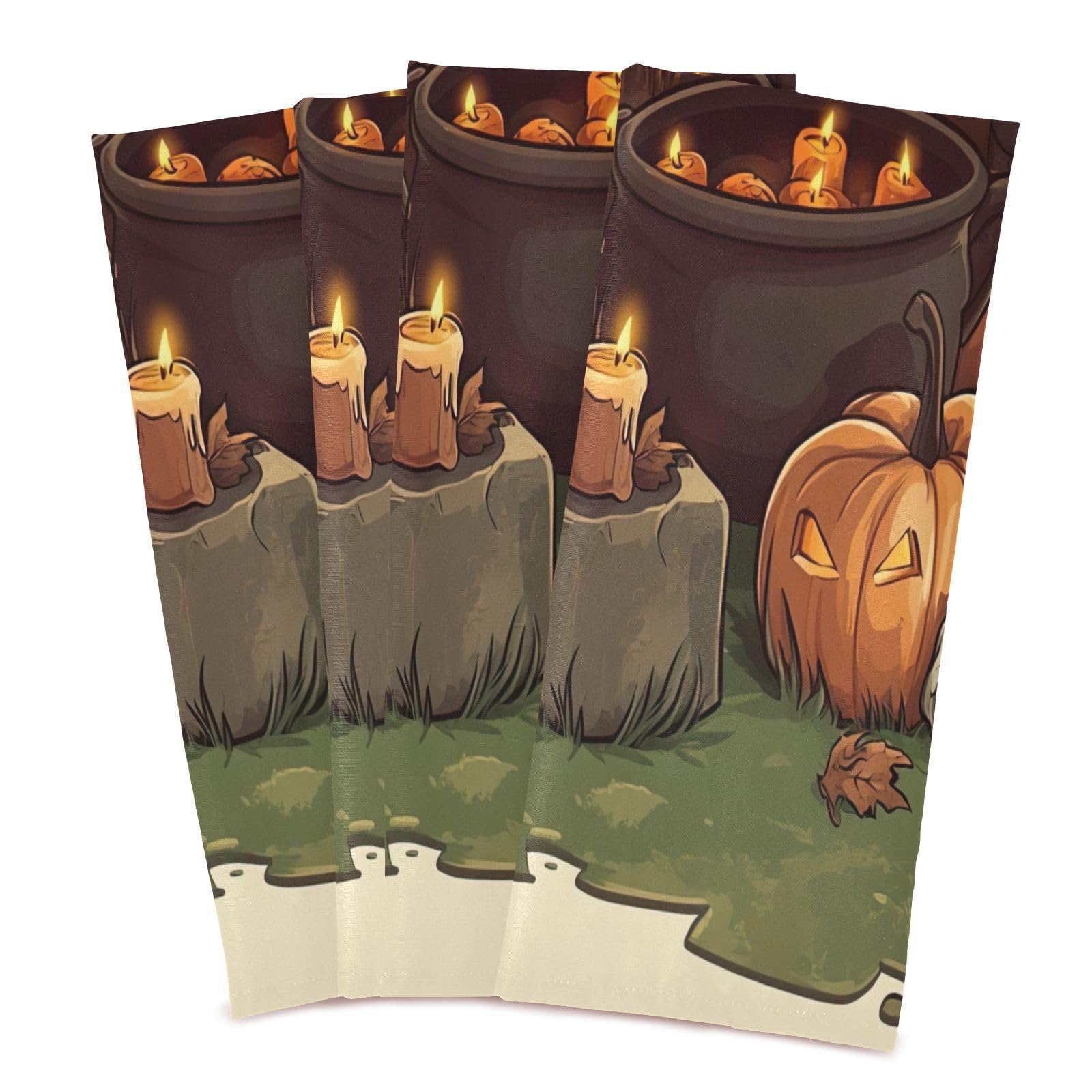 STAYTOP Halloween Hut Kitchen Dish Towel Set,6Pcs Drying Kitchen Towels Tea Towels Gift Set for Drying Cleaning Cooking Baking