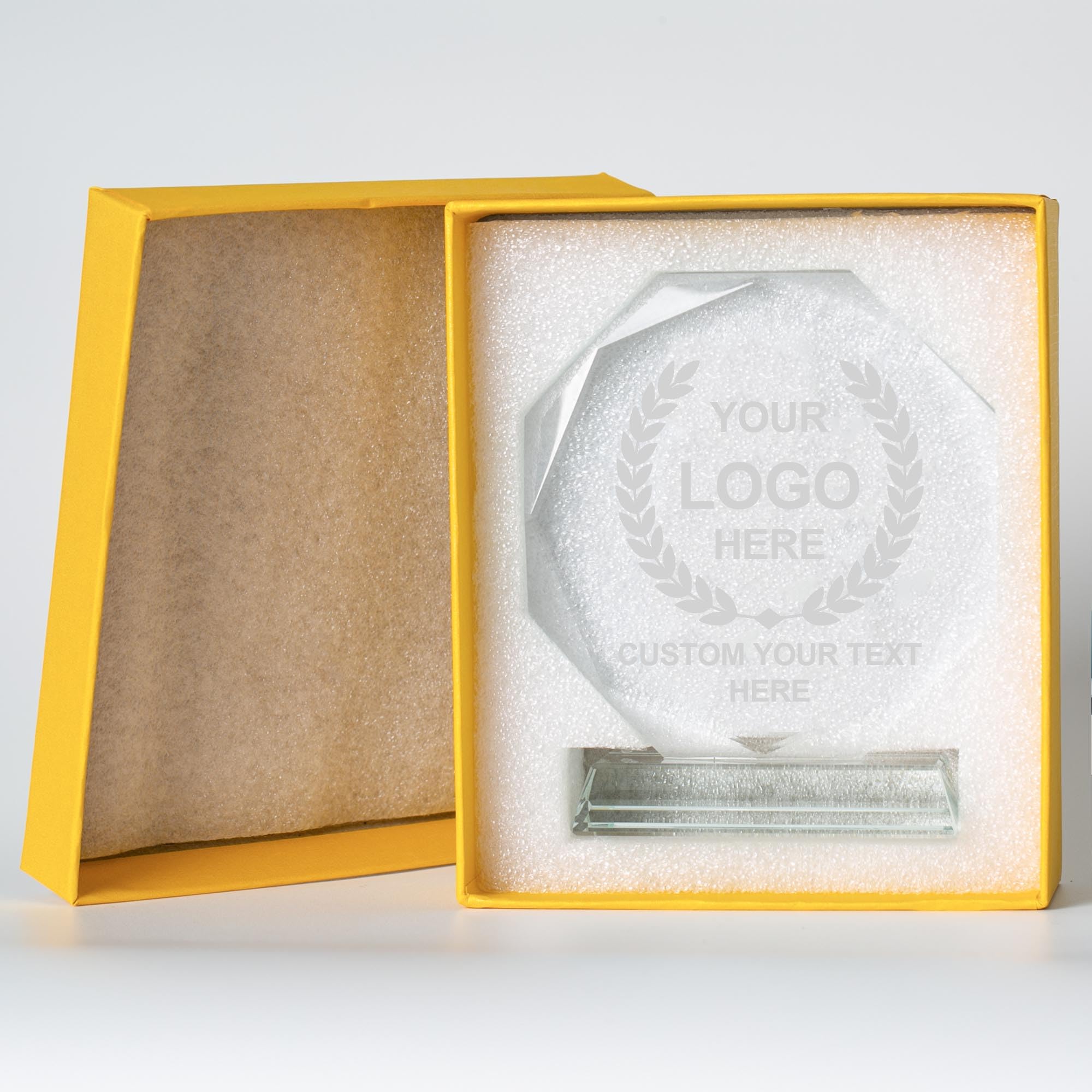 Premio Trofeo di cristallo personalizzato, targa premio in cristallo con incisione personalizzata con il tuo logo/emblema/testo, premi personalizzati e trofei per sport, eventi aziendali