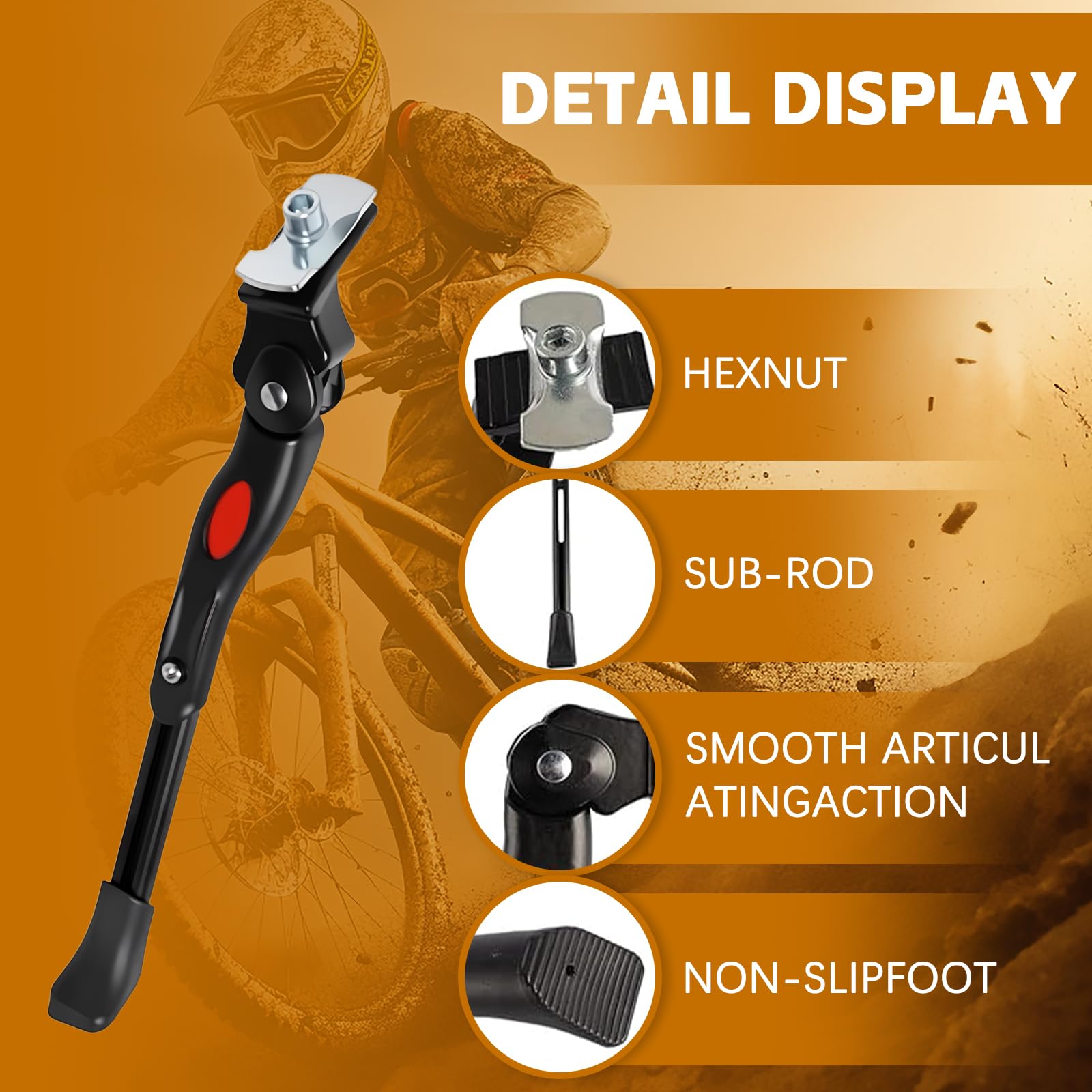 Cavalletto Bici, Rastrelliera Biciclette, universale, Piedino in Gomma Antiscivolo, Cavalletto per Bici in Alluminio Regolabile per 24"-26" Bici, BMX, MTB