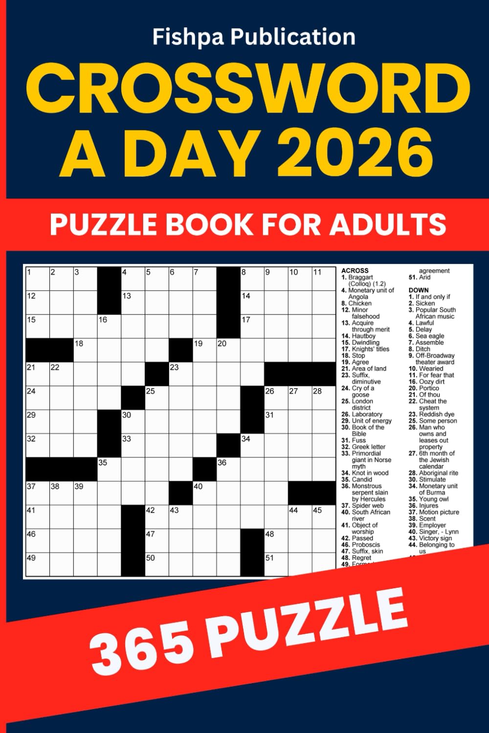 Crossword A Day 2026 - 365 Daily Crossword Puzzles for Brain Training: 365 Crossword Puzzles | Daily Brain Games for Adults & Seniors | Activity Book with Complete Solutions