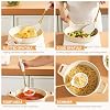 Set de 7 utensilios de cocina de silicona color blanco y dorado | Con mangos resistentes al calor, incluye espátulas, cucharas, pinzas y batidor para ollas antiadherentes 7