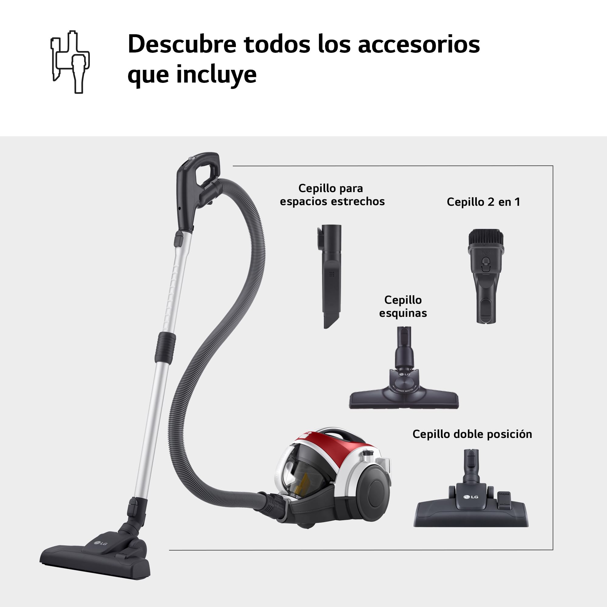 Aspirapolvere senza Sacchetto LG VK8506NHAG Rosso 650 W