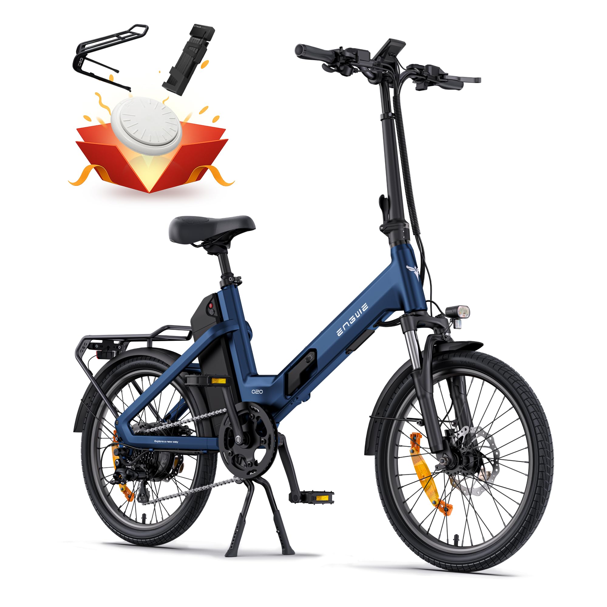 ENGWE O20 Boost Bicicletta Elettrica Pieghevole | 48V 15Ah Batteria, Ricarica Rapida in 3.5 ore e Protezione Della Batteria Tramite BMS, Sensore di Coppia, Coppia di 75 Nm